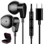 USB C Headphone for iPhone 15 Pro Max Galaxy S23 FE HiFi Stereo Bass Type C Earbuds Wired Noise Canceling Earphone with Microphone Volume Control for iPad 10 Samsung Galaxy S22 S21 Pixel 7 6a 8 7a 5 4