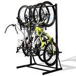 Teal Triangle Freestanding 5 Bike Storage Rack, The Original G-Bike, Indoor Garage Floor Stand, Bicycle Organizer