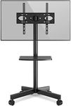 RFIVER Mobile TV Stand on wheels for 27-60 Inch TVs, Tilt Height Adjustable Rolling TV Trolley with Bracket Mount max VESA 400x400mm max 40kgs