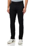 Tommy Hilfiger Men Bleeker Chino 1985 Pima Cotton Trousers, Black (Black), 32W / 32L