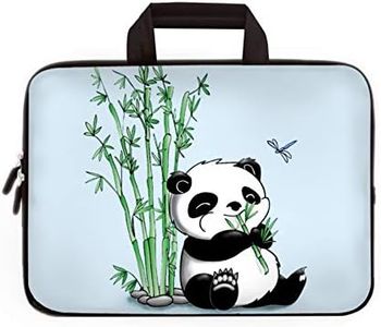 14 14.1" 14.2" 15" 15.4" 15.6" inch Inch Laptop Sleeve Case Protective Bag with Outside Handle,Ultrabook Notebook Carrying Case Handbag Compatible With Dell Toshiba HP Chromebook (Cute Panda)