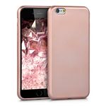 kwmobile Case Compatible with Apple iPhone 6 / 6S Case - Soft Slim Metallic TPU Silicone Cover - Metallic Rose Gold