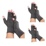 3 Pairs Arthritis Gloves, Pressure Gloves Breathable, Relieve Joint Pain, rheumatoid, arthritis, swelling and tendonitis pain relief, Provide Support and Warmth (With Silicone Dots) (SMALL)