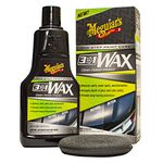 Meguiar's 3-in-1 Wax - Clean, Polish, Protect - One-Step Paint Care Car Wax 473 mL with 1 Foam Pad - G191016C