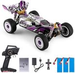 GoolRC WLtoys 124019 RC Car, 1/12 Scale 2.4GHz Remote Control Car, 4WD 60km/h High Speed Racing Car, Off-Road Buggy Drift Car RTR with Aluminum Alloy Chassis, Zinc Alloy Gear and 3 Batteries