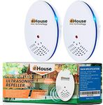 BH-1, Ultrasonic Pest Control Repeller - Electronic & Ultrasound, Indoor Plug-in Repellent - Get rid of - Rodents, Mice, Squirrels, Bats, Insects, Bed Bugs, Ants, Fleas, Spiders, Roaches (2 Pack)