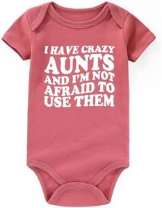 BESDEAR I Have Crazy Aunts Best Auntie baby clothes boy girl Aunties Bestie Baby Clothes Girl Outfits Baby Bodysuits Gifts Mauve 0-3 Months