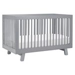 Babyletto Hudson 3-in-1 Convertible Crib with Toddler Bed Conversion Kit, Grey