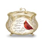 The Bradford Exchange 'A Messenger From Heaven' Cardinal Heirloom Porcelain® Music Box –James Hautman Art. 22-Carat Gold-Plating, Heart Charm And Poem Card. Plays: 'Always In My Heart'