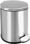 ASelected 6L Round Bathroom Pedal Bin Stainless Steel Pedal Bin for Bathroom Bedroom Office