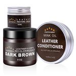 Leather Recoloring Balm - Mink Oil - Leather Filler, Dark Brown Leather Repair Kit for Restoration Furniture, Couches, Sofa, Leather Restore Kit for Leather Worn Out, Color Fading, Scratches