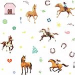 RoomMates RMK4124SCS Spirit Riding Free Peel and Stick Wall Decals, Orange, Brown, Green