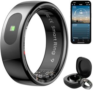 Comforniture Smart Ring for Women & Men - Touch Control Health Tracker with Skin Temperature Monitoring, Sleep, Step & Exercise Tracking, Music & Video Control (Black, 9)