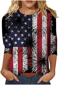 Womens American Flag Shirt 4Th of July Shirts Women Patriotic Shirt Womens Womens Patriotic Apparel Patriotic Shirts for Women Plus Size Red White Blue Apparel