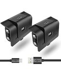 2 Pack Rechargeable Controller Battery Pack for Xbox One/Xbox Series X S with 4 Battery Cover Long-Lasting Play and Charge Kit with Micro USB Charging Cable for Xbox 1 S/X/Elite Wireless Remote