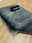 Housine®Imitation Sheepskin Rug | Bedroom Corridor Living Room Decor | Faux Fur Bedside Rug, Decorative Fur for Chair, Sofa, Bed (60x90 cm - 2x3 Feet - Mat, Grey)