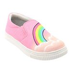 Hopscotch Girls Canvas Doughnut Unicorn with Rainbow Hand Painted Canvas Shoes in Pink Color, UK:8 (Imh-3224401)