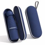 Robustt Capsule Mini Foldable Travel Umbrella | Dark Blue | UPF 50+ UV & Rain Protection | 3 Fold Compact | for Women, Men & Kids | Windproof, Waterproof, Pocket-Size with Storage Case