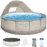 Bestway Steel Pro 13' x 42" Round Above Ground Pool Set with 2,941 Gallon Capacity, DuraPlus Liner, Filter Pump, Canopy, Ladder, and Repair Patch