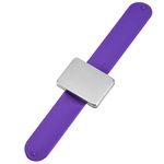 Magnetic Wrist Band, Silicone Magnetic Pin Holder Bracelet 4 Color Hairpin Hair Grip Holder for Sewing Quilting Hair Bobby Pins Sewing Needles - Hair Clip Holder and Hairdressing Accessory (Purple)