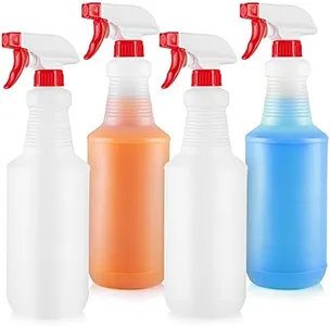 Zulay Home 32 oz Spray Bottle - Heavy Duty Cleaning Spray Bottles For Cleaning Solutions - Leakproof Cleaning Spray Bottle Set with Adjustable Nozzle & Spring Loaded Trigger (4 Pack)