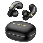 Monster Open Ear AC228 Wireless Headphones, Clip-On Earbuds, Adaptive Comfort, Immersive Audio, Bluetooth 6.0 Open Ear Earbuds with ENC Clear Call, 30H Playtime, IPX5 Water Resistant for Sport, Black