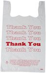 SSWBasics Premium Thank You T-Shirt Bags - 500 - Pack, 18” x 8" x 30", .48mil HDPE Thickness - Ideal for Restaurants, Retail, Grocery, Takeout - Standard Supermarket Size - Strong and Durable