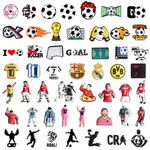 50Pcs Soccer Croc Charms, Croc Charms Soccer and Non-Repeat Sports Croc Charms for Boys, Gift Decor PVC Shoe Croc Charms for Teens Man Party Favors