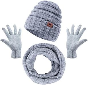 MAYLISACC Scarf, Gloves, and Beanie Set for Women - Warm Winter Hat With Screen Touch Gloves, Fleece Lined for Outdoor Activities