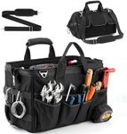 EXLIFBAG 15 Inch Heavy Duty Tool Bag, Portable Tool Box Organizer Storage with Adjustable Shoulder Strap, Tactical Carry Tote Toolbox with Large Zipper