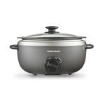 Morphy Richards 461022 Oval Sear and Stew 6.5 Litre Slow Cooker Titanium