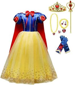 Dressy Daisy Toddler Little Girls Princess Costume with Cape and Accessories Fancy Dresses Up Halloween Party Size 2-3