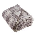 DII Farmhouse Plaid Collection Plush Throw, 50x60, Gray