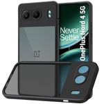 TheGiftKart Ultra-Hybrid Shockproof Back Cover Case for OnePlus Nord 4 5G | Camera Protection Bump | Hard Back Cover Case for OnePlus Nord 4 5G (PC & TPU, Smoked Matte Back, Black Sides)