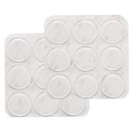 GINOYA 18pcs Glass Top Bumpers, Silicone Adhesive Furniture Bumpers for Glass Table Door Cabinet Drawers