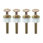 4Pcs Toilet Seat Screws, Steel Toilet Seat Hinge Bolts and Nuts, Heavy Duty Toilet Seat Fastener with Plastic Nuts and Metal Washers, Toilet Hardware Replacement for Top Mount Toilet Seat Hinges