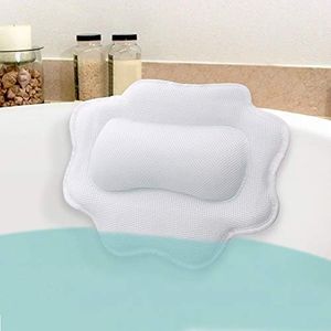 Beautypical Anti-Mold Bathtub Spa Pillow, Non-Slip 4 Strong Suction Cups, bath pillows for tub, Head, Neck, Shoulder Support, Breathable Relax Comfort