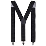 Trimming Shop Men's Suspender Braces - Heavy Duty Clip on Suspenders - Fully Adjustable and Elasticated - Fashion Accessory for Parties, Weddings, Casual, Formal Events