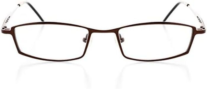 Hit Notion Unisex Optical Eyewear - Rectangle Shape, Metal Full Rim, Espresso