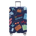 TRAVELKIN Luggage Cover Washable Suitcase Protector Anti-scratch Suitcase cover Fits 18-32 Inch Luggage, Go Travel-Trip, S(18-21inch suitcase), Fashion