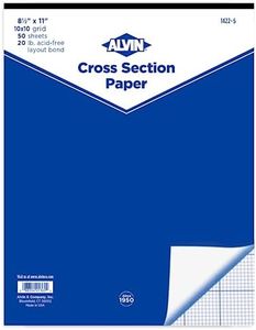 ALVIN Cross Section Graph Paper Pad Model 1422-10 Acid-Free Use with Pencil or Ink Laser Copier and Inkjet Compatible 10" x 10" Grid - 50 Sheet Pad