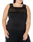 Cinema Etoile Women's Square Neck Cami, Black, L