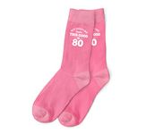 80th Birthday Gift Socks Pink Ankle Present for Women Age 80 Ladies Size 6-9