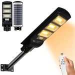 Epyz 90 Watt Solar Street Light Outdoor Waterproof with Motion Sensor and Dusk to Dawn for Garden, Street, Lawn, Patios and Pathways [ Pack of 1, Warm Yellow, 351LED ]