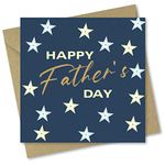 Absolutely Yours Fathers Day Card. Card for Dad. Stars Design with matching Envelope. 150 x 150mm. Ecofriendly. Printed and Packed in UK