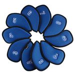 Andux Mesh Golf Iron HeadCovers with Number on both Sides 10pcs/set (Blue)