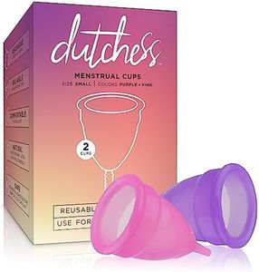 Dutchess Menstrual Cup - Reusable, Soft, Medical-Grade Silicone Period Cups - Easy to Clean Tampon and Pad Alternative, Pink & Purple, Small, Pack of 2