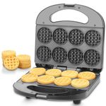 FineMade Mini Waffle Maker Machine, Small Waffle Bites Maker for Kids, Makes 8 x 2” Tiny Waffle Bites, Ideal for Breakfast, Snacks, Desserts and More