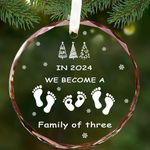 Svnntaa Family of Three Ornament, Baby's First Christmas Ornament 2024,New Parents Gifts for Couples,Gift for New Parents,New Mom and Dad Gifts First Time