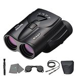 Sport Star Zoom 8-24x25 (16736) Small Black Binocular Bundle with Lens Pen and Cleaning Cloth | Adult Binoculars for Sports Watching, Birding, Hiking and Outdoors, Zoom Optics Travel